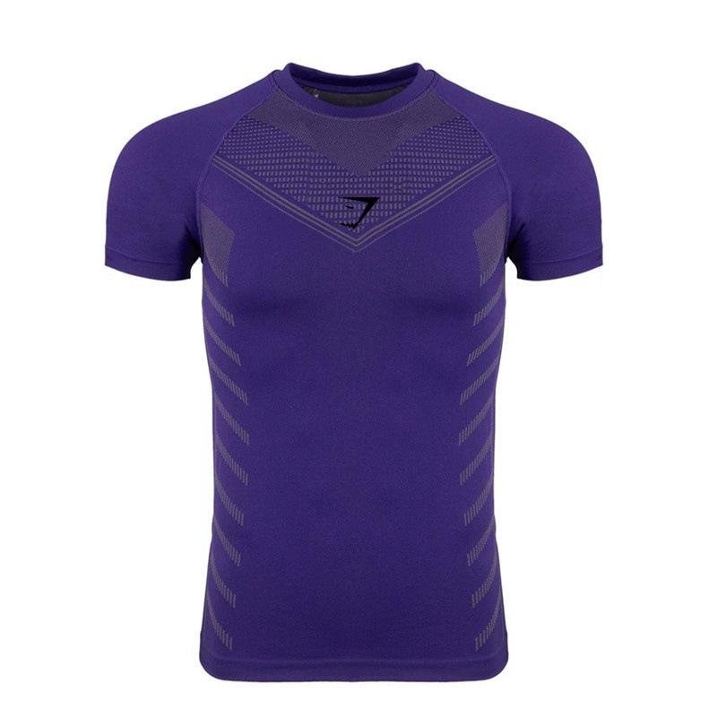 BigSopping Europese Heren Cross-Border Hoge Elastische Fitness Bodysuit - Sport T-shirt met Korte Mouwen M