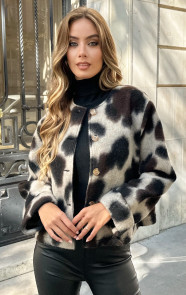 Jurkjes Woven Jacket Leopard Print Choco