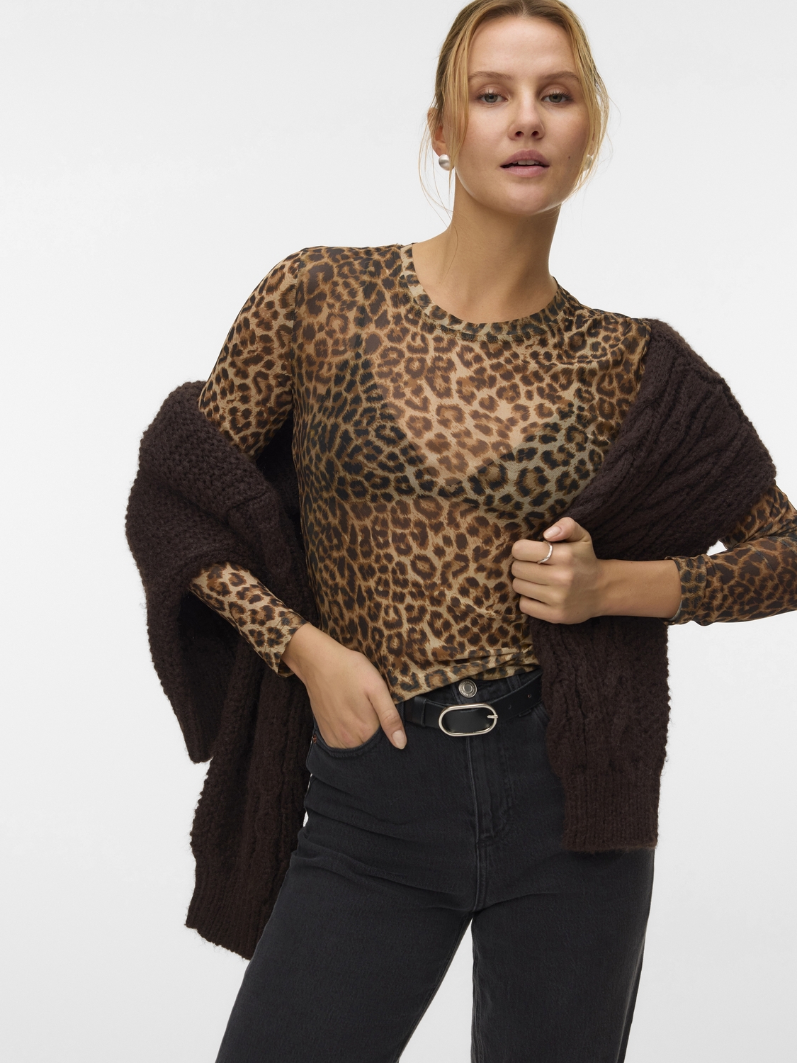 Vero moda Vmlova Ls Mesh Top Jrs Noos