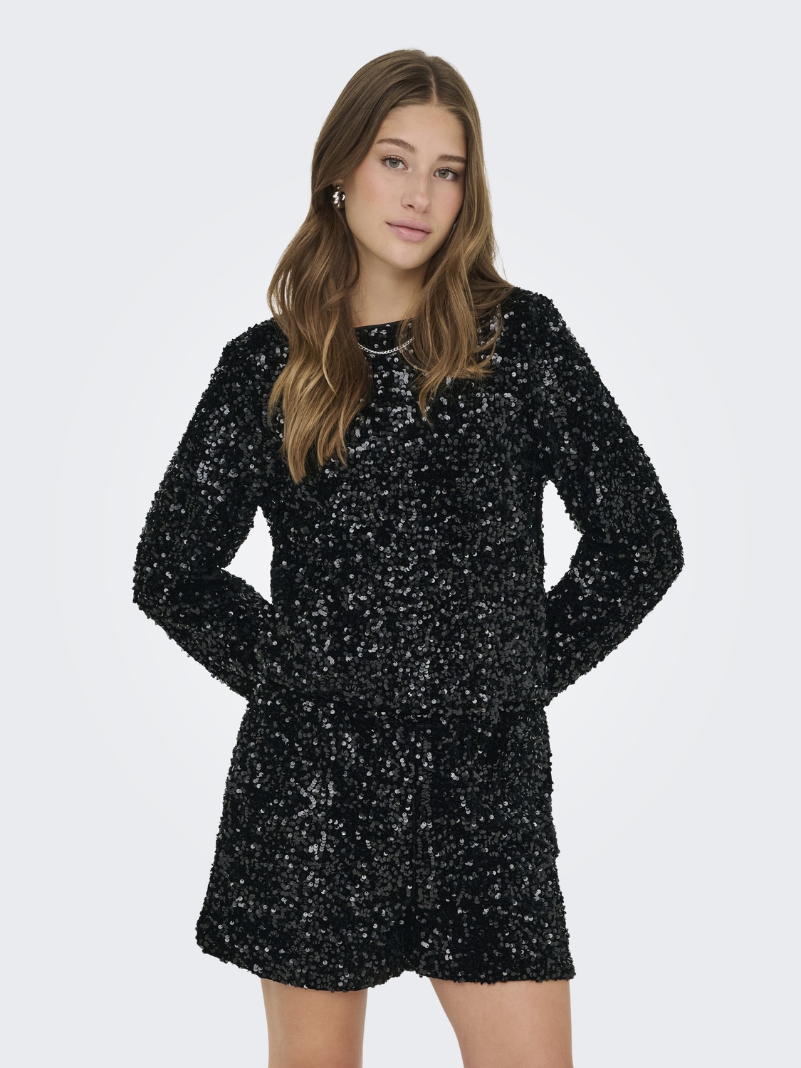 Only Onlconfidence L/s Sequin Bow Top Jr: