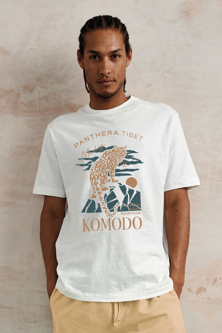 KOMODO Herren vegan T-Shirt Panthera WeiÃŸ