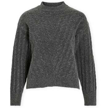 Vila Trui  Relli Highneck Knit - Dark Grey Melange