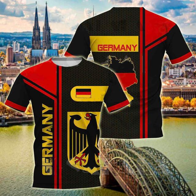 Baibao QIQI Duitse heren T-shirt Street Casual Top Duitse vlag Print Oversize Shirts Straat Hip Hop Harajuku Vintage Kleding O-hals Trui XXXXXL