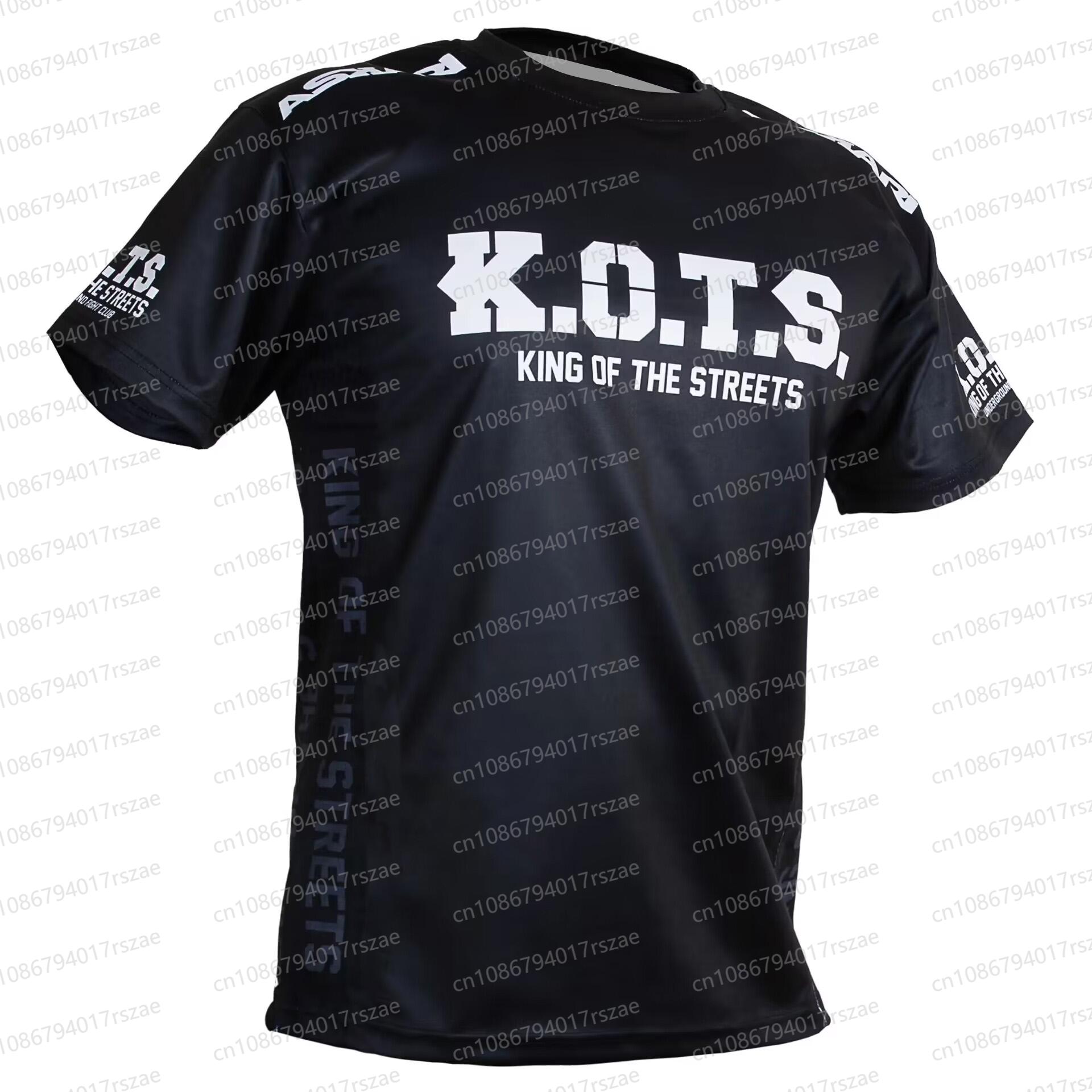 ETST WENDY 005 Boxing Fighting Match Design 3D Men Fitness Short Sleeve T-shirt Breathable Mesh Sports Tees For Male Outdoor Trainning Clothing M