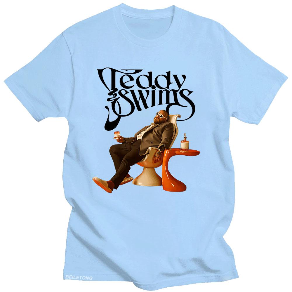 Trendy discount Teddy Swims T-shirt O-hals Grunge T-shirt Korte Mouw Hip Hop Katoen T-shirt Grafische Print Vintage Kleding XL