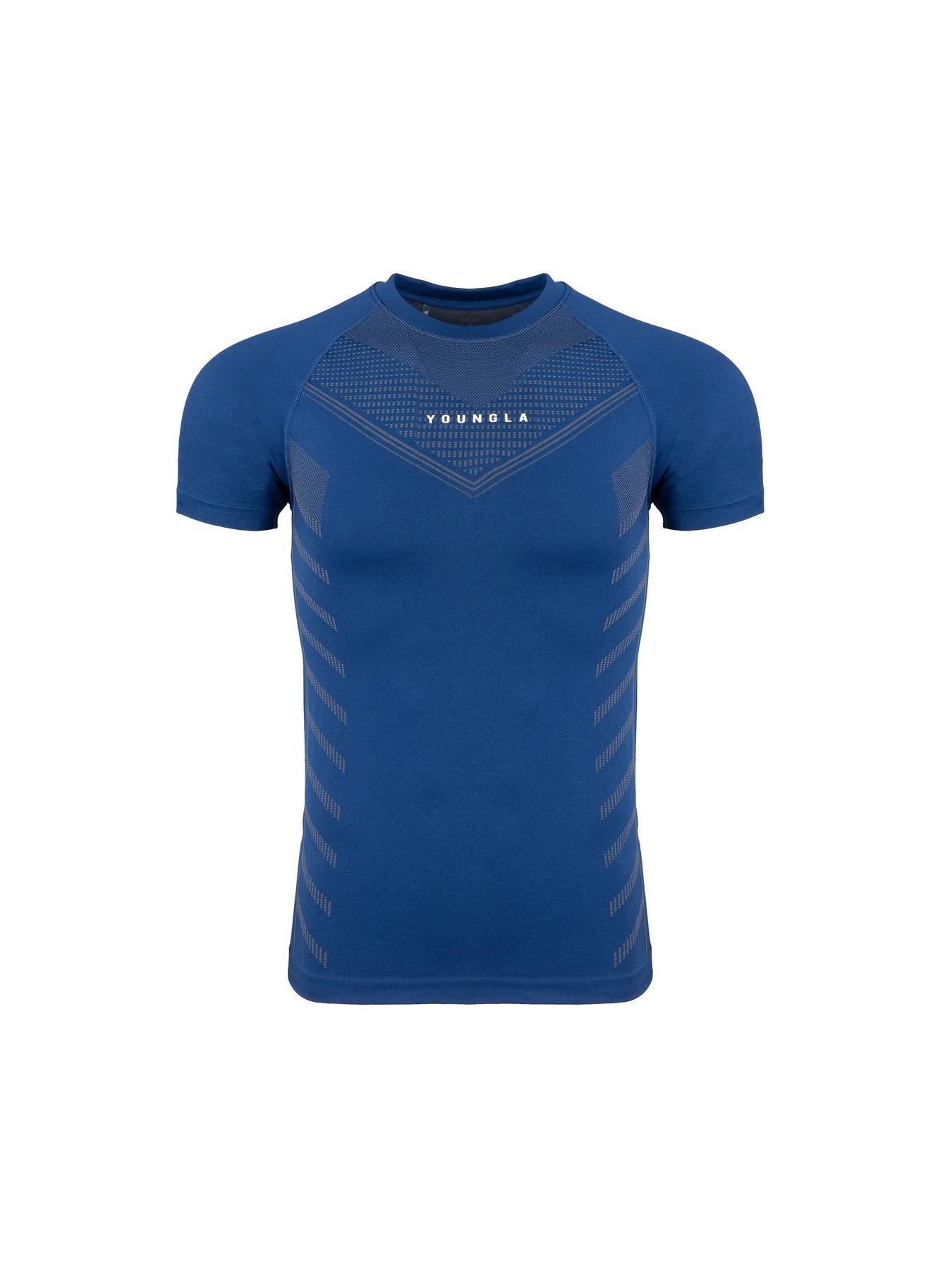 BigSopping 2023 Men's High-Elastic Muscle Fit Sports T-Shirt - Short-Sleeved Fitness Training Wear L