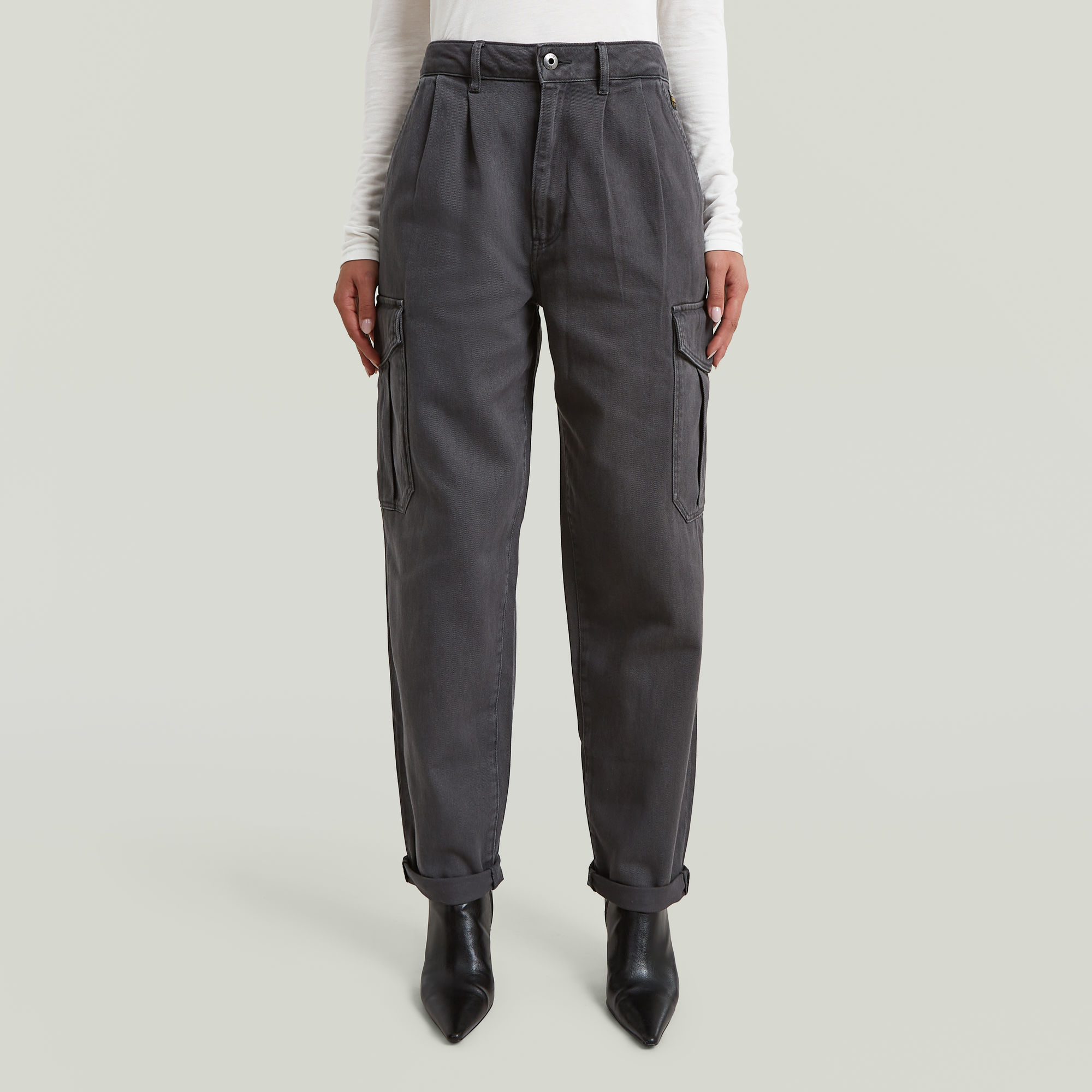 G-Star RAW Pleated Tapered Cargo Chino - Grijs - Dames
