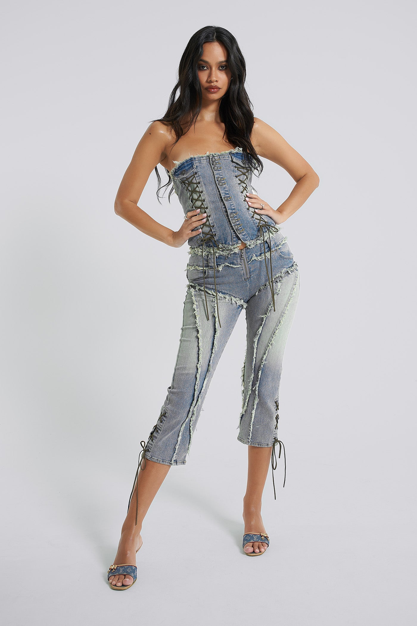 Jaded London Get Riding 5 in 1 Detachable Denim Jumpsuit