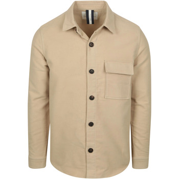 Profuomo Overhemd Lange Mouw  Overshirt Moleskin Beige