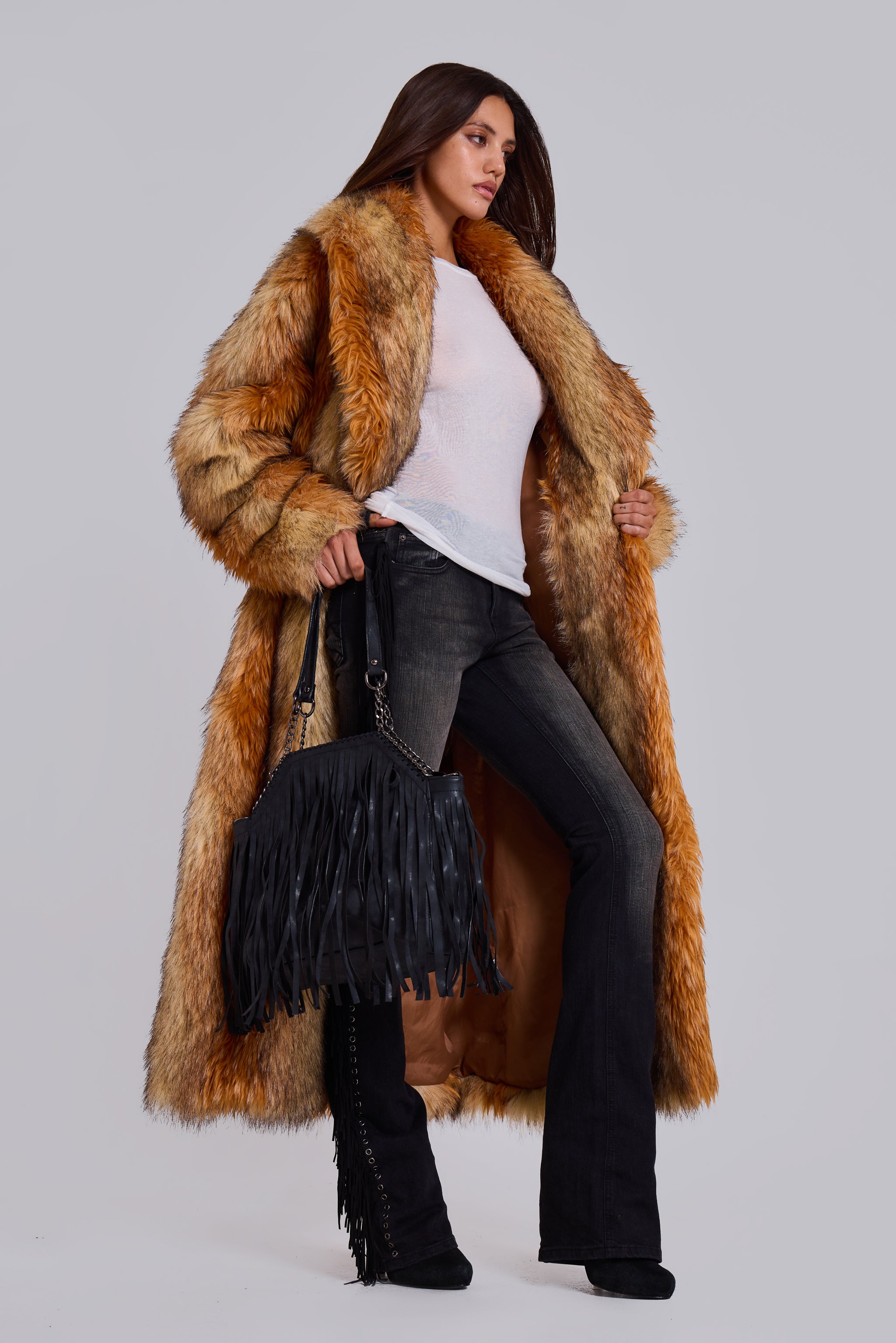 Jaded London Xylia Faux Fur Maxi Coat