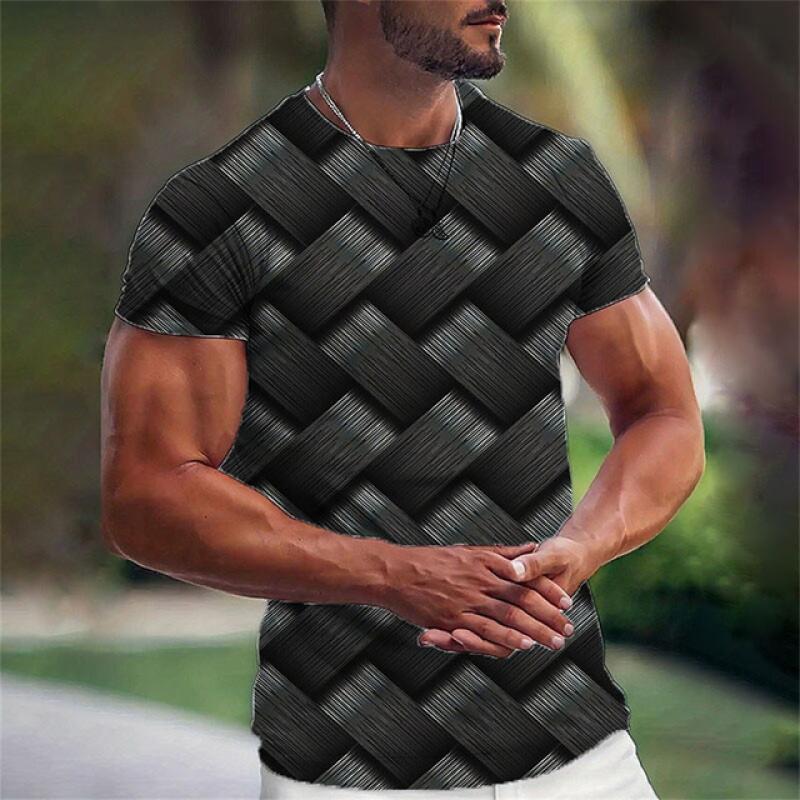Xuhaijian02 Eenvoudig heren T-shirt geometrisch patroon 3d bedrukt heren top alledaagse casual kleding los oversized shirt retro sweatshirt 3XL
