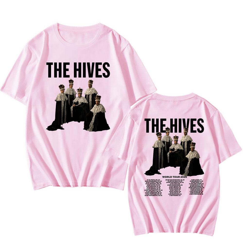 Trendy discount The Hives World Tour 2025 T-shirt Short Sleeve Summer Cotton Tshirts Fashion Rock Band Graphic T Shirt Unisex Streetwear Men Tees XS