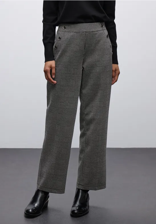 Street One Geruite straight legs broek
