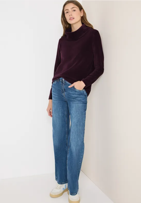 Cecil Trui met ronde hals Cord shirt met grote kraag
