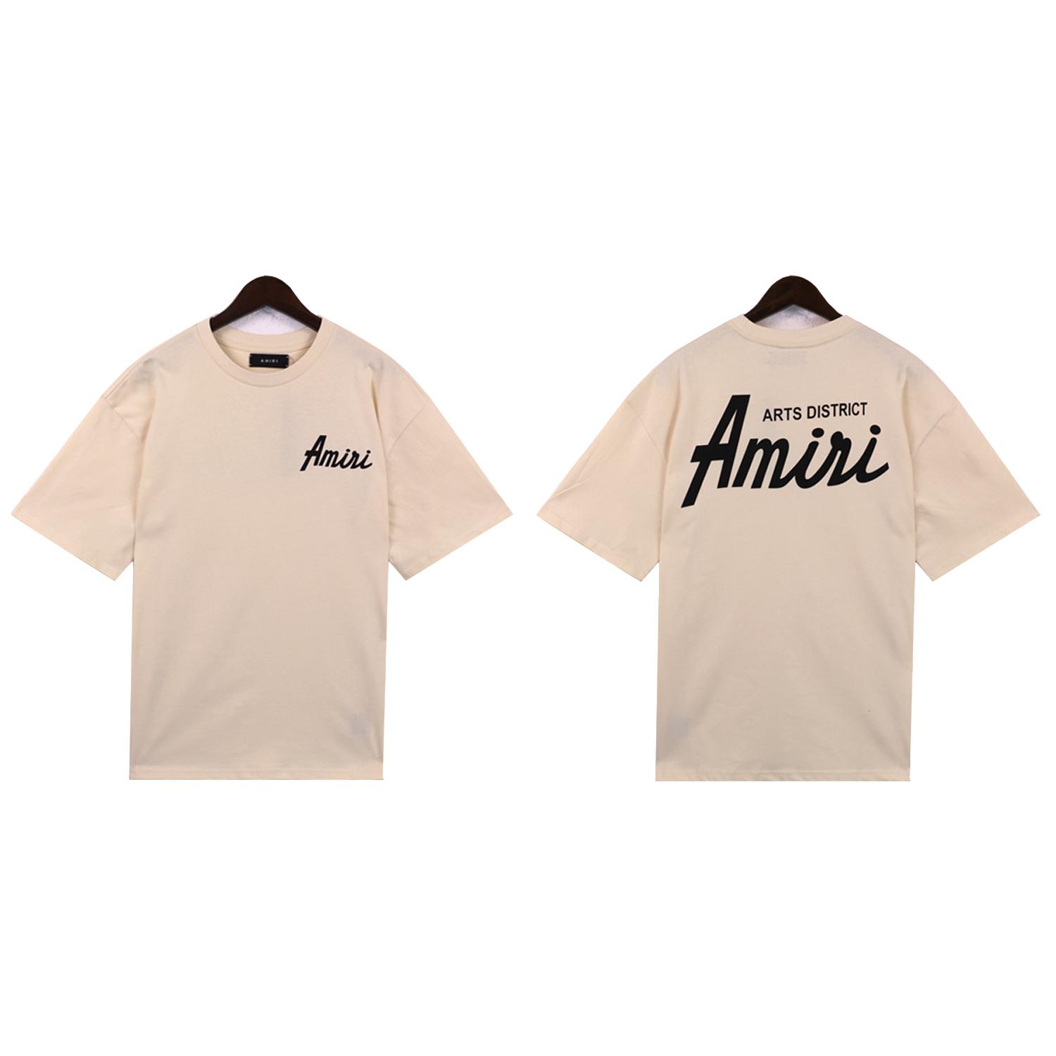 Amiri 2237  2025 Zomer Nieuw Heren- en Dames Losse Hoge Kwaliteit Katoen Plus Size T-shirt Koppel T-shirt M
