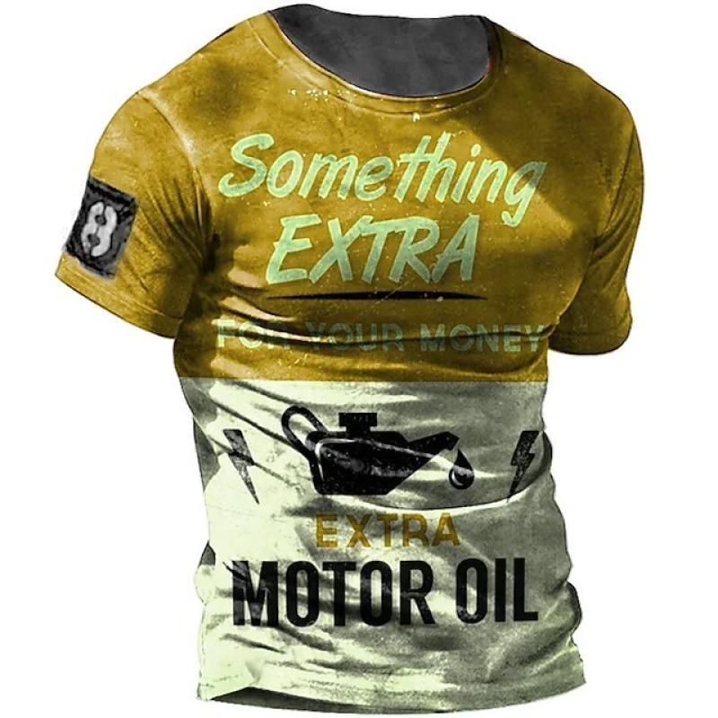 ETST 07 Mannen Vintage Motorfiets T-shirt 3d Print Casual Korte Mouw Losse Oversized T-shirts Voor Mannen Sweatshirt Heren Top Kleding camise XL
