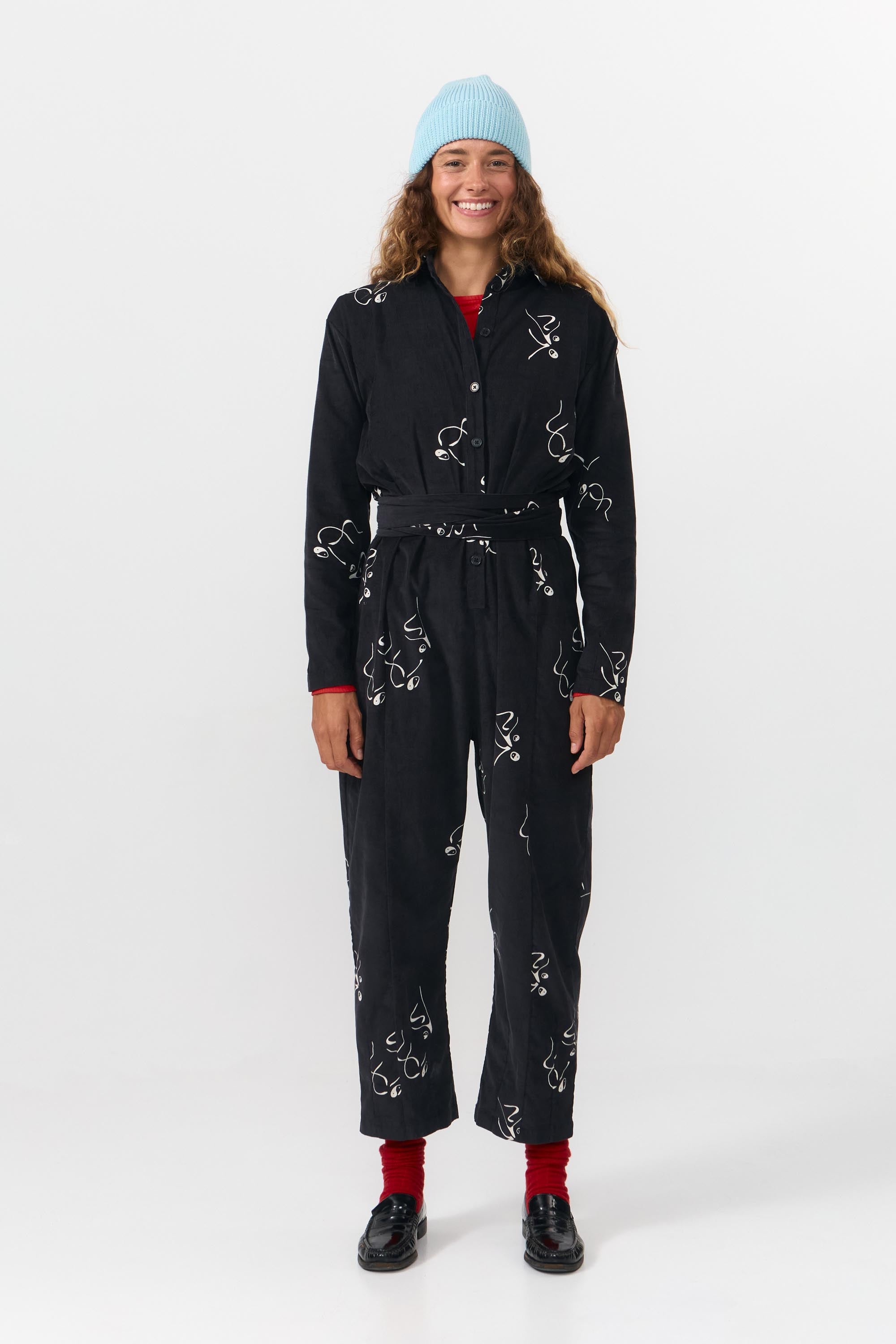 SUITE13LAB Damen vegan Jumpsuit Massy Print TÃ¤nzer Schwarz