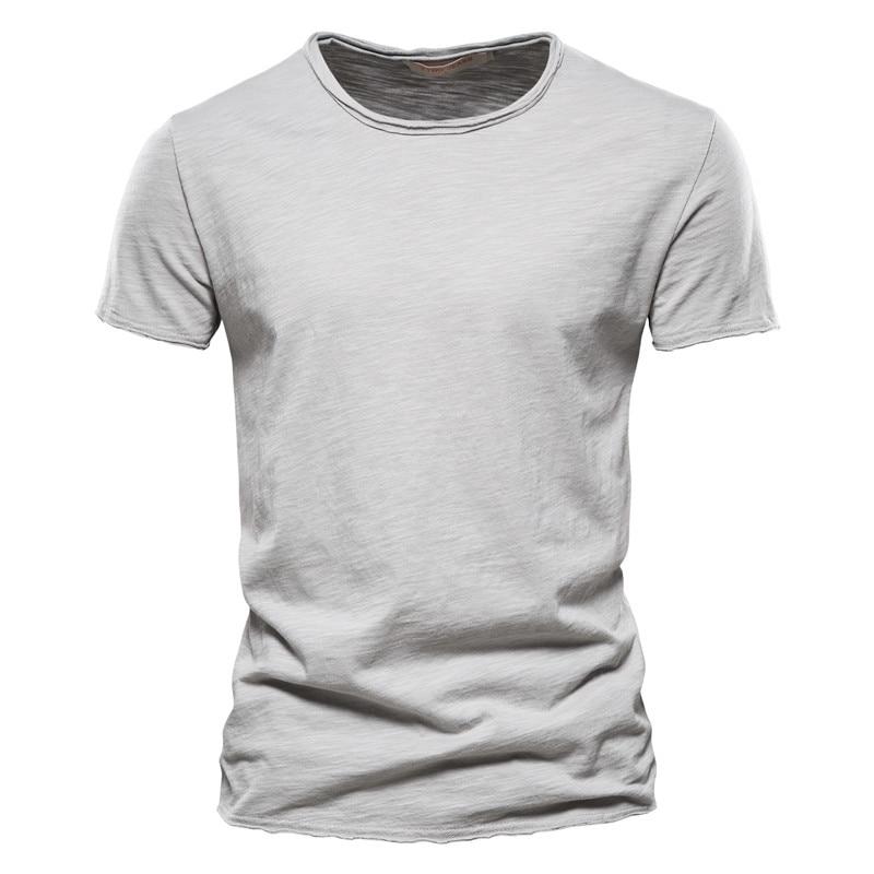 AIOPESON Men Fashion Usegiraffe Merk Kwaliteit Elasticiteit T-shirt Heren O-hals Slim Fit 100% Katoenen T-shirt Mode Korte Mouw T-shirt Heren Tops Casual T-shirt 2XL
