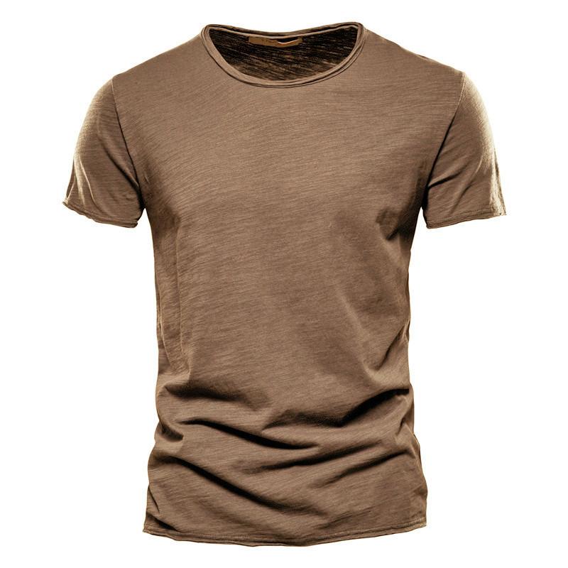 AIOPESON Men Fashion Usegiraffe Merk Kwaliteit Elasticiteit T-shirt Heren O-hals Slim Fit 100% Katoenen T-shirt Mode Korte Mouw T-shirt Heren Tops Casual T-shirt 2XL