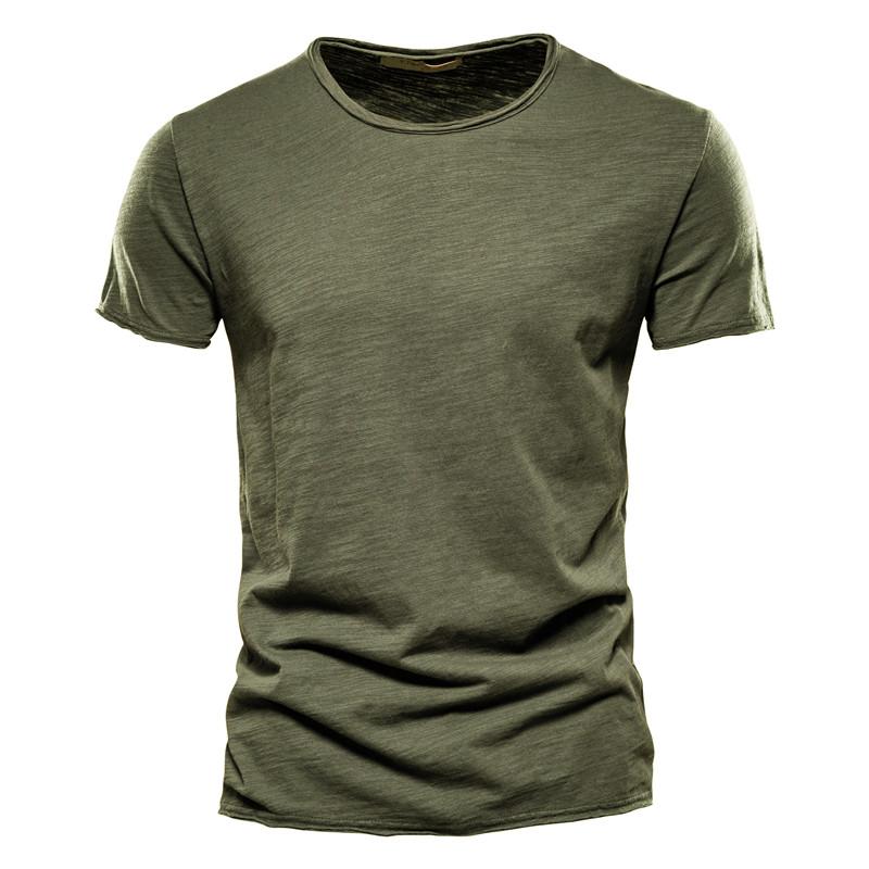 AIOPESON Men Fashion Usegiraffe Merk Kwaliteit Elasticiteit T-shirt Heren O-hals Slim Fit 100% Katoenen T-shirt Mode Korte Mouw T-shirt Heren Tops Casual T-shirt 3XL