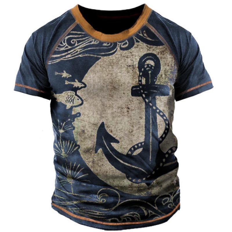 ETST 07 Mannen Vintage Motorfiets T-shirt 3d Print Casual Korte Mouw Losse Oversized T-shirts Voor Mannen Sweatshirt Heren Top Kleding camise M