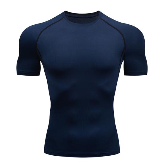 Manshanwangluo Fitnesstop O-hals Sportkleding Vochtafvoerend Zomer Running Compressie T-shirt Streetwear L