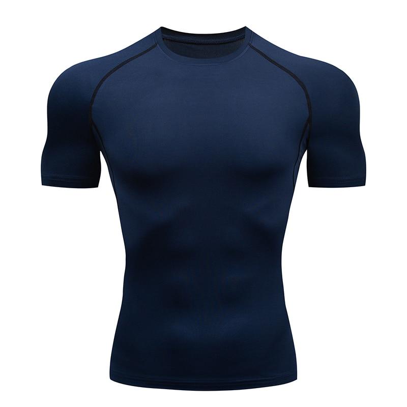 Jun Lin NO.1 Mannen Running Compressie T-shirt Korte Mouw Sport Tees Gym Fitness Sweatshirt Mannelijke Jogging Trainingspak Atletische Shirt Tops M
