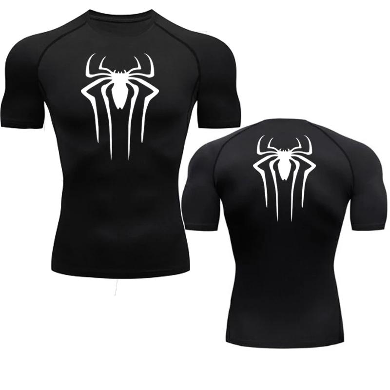 Xin nan zhuang Hardloop T-shirt Heren Korte Mouw Compressie Shirt Zomer Snel Droog Top Zwart Bodybuilding Spier Shirt Workout Ademend Gym M