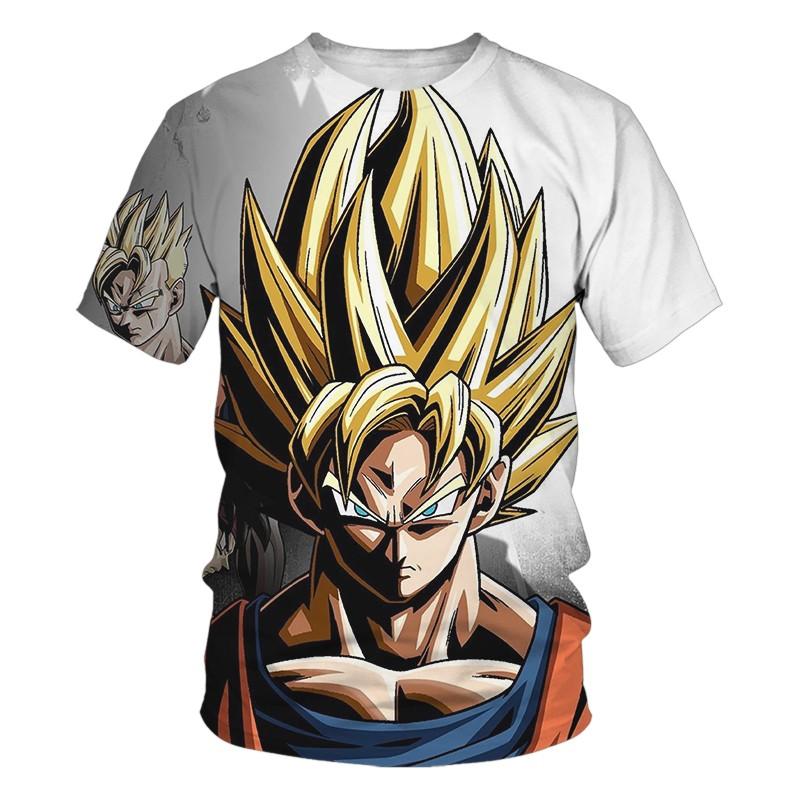 ETST 07 3-14Y Kind Goku Vegeta T-shirts Jongens Dragon Ball ZT Shirts Losse T-shirt Anime Tee Cartoon Tops Kinderen Zomer Jongen Korte Mouw 160cm