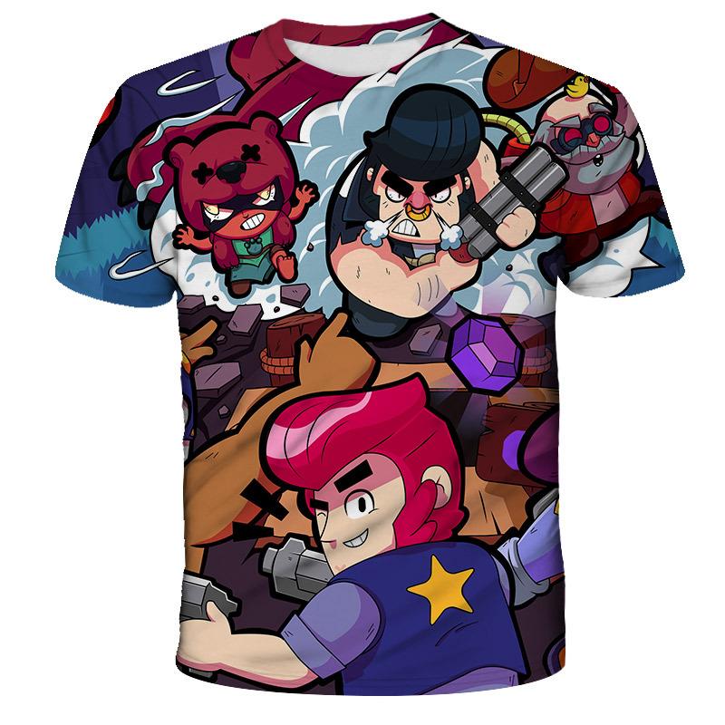 Baibao QIQI Polyester Snel drogend BRAWL STARS Heren Top Zomer Kinderen Casual Comfortabel Snel drogend Ademend Kinder T-shirt Kleding XXS-6XL 12 XXS