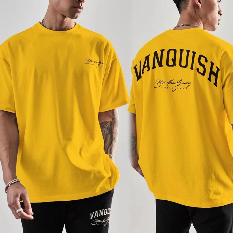 The best product for you Zomer Heren Mode Katoenen T-shirt Vanquish Tops Tees Mannelijk Casual Y2K O-Hals Kleding Vrouwen Korte Mouw Harajuku Streetwear XXXL
