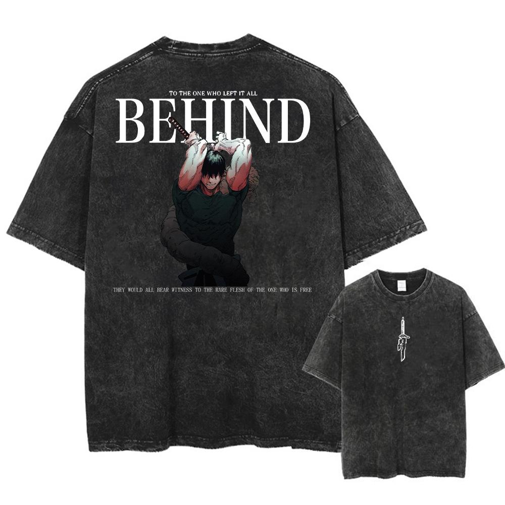 Washed Vintage T Shirt Exclusive NO.1 Men Streetwear Washed Acid Oversized T Shirt Japanese Anime Retro Worn Graphic Print T-Shirt Short Sleeve Tees XL