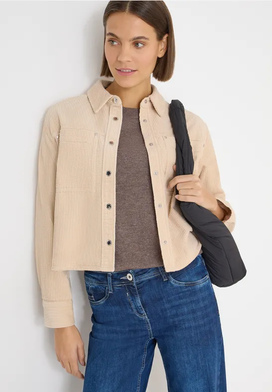 Cecil Blousejasje Overshirt met knoopsluiting, Corduroy