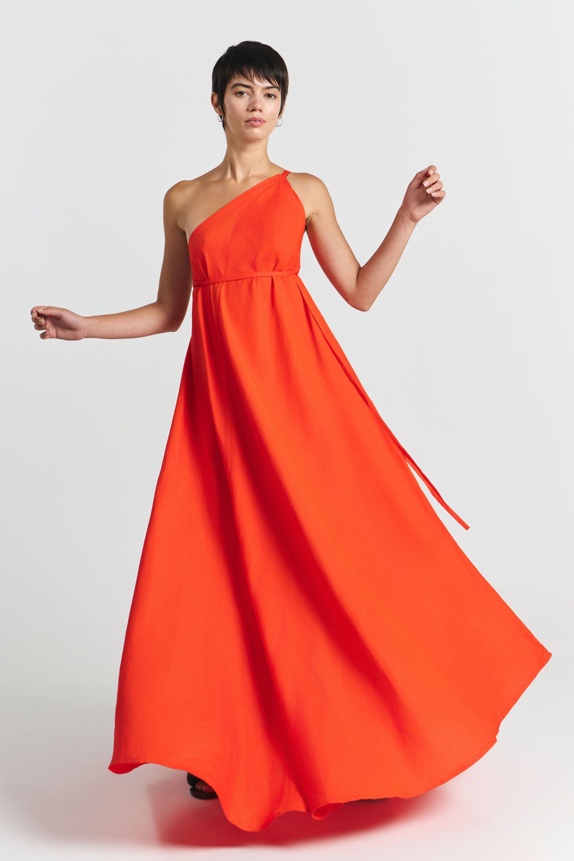 SUITE13LAB Damen vegan Kleid Multiposition Lang Rot