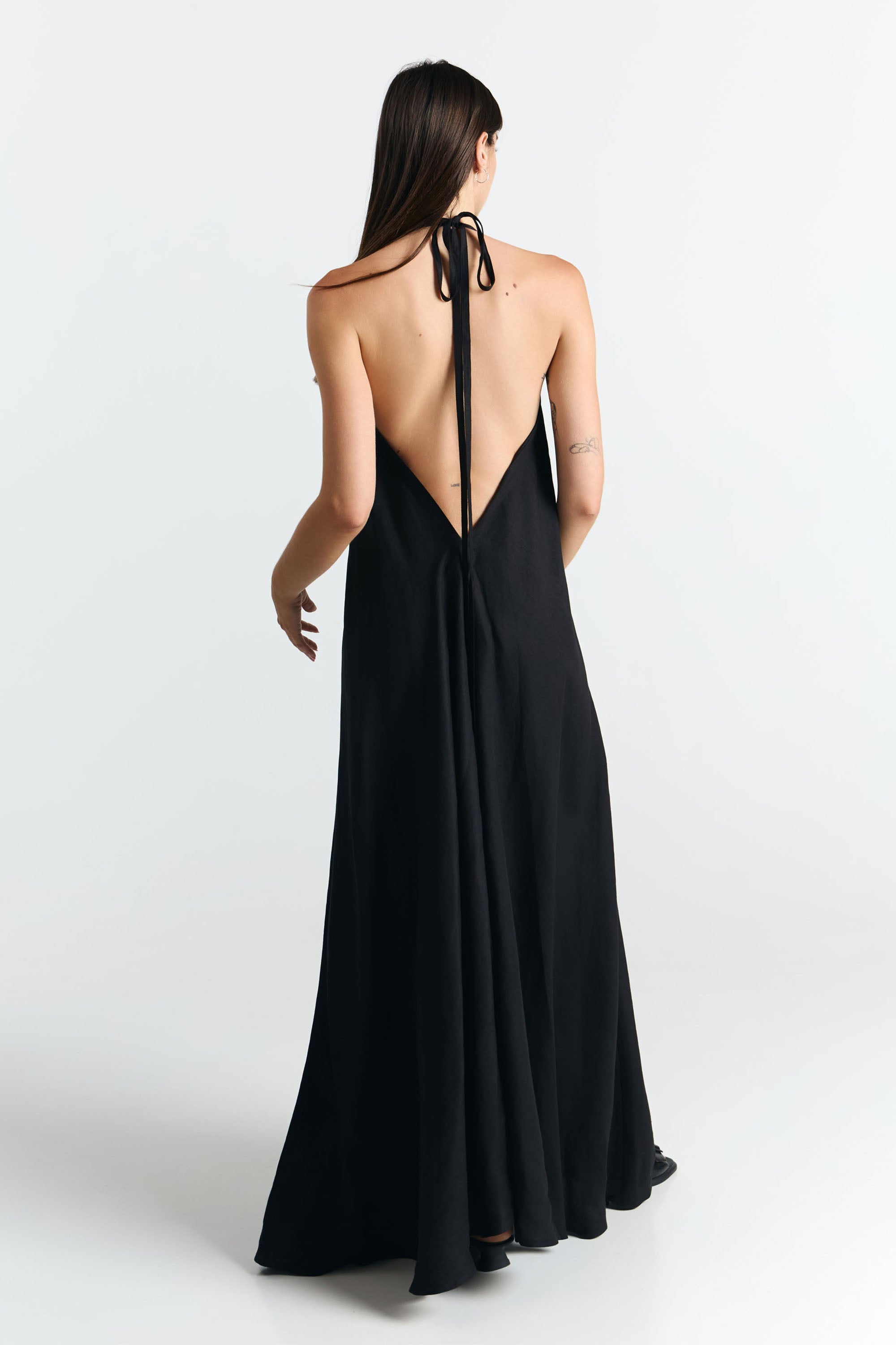 SUITE13LAB Damen vegan Kleid Multiposition Lang Schwarz