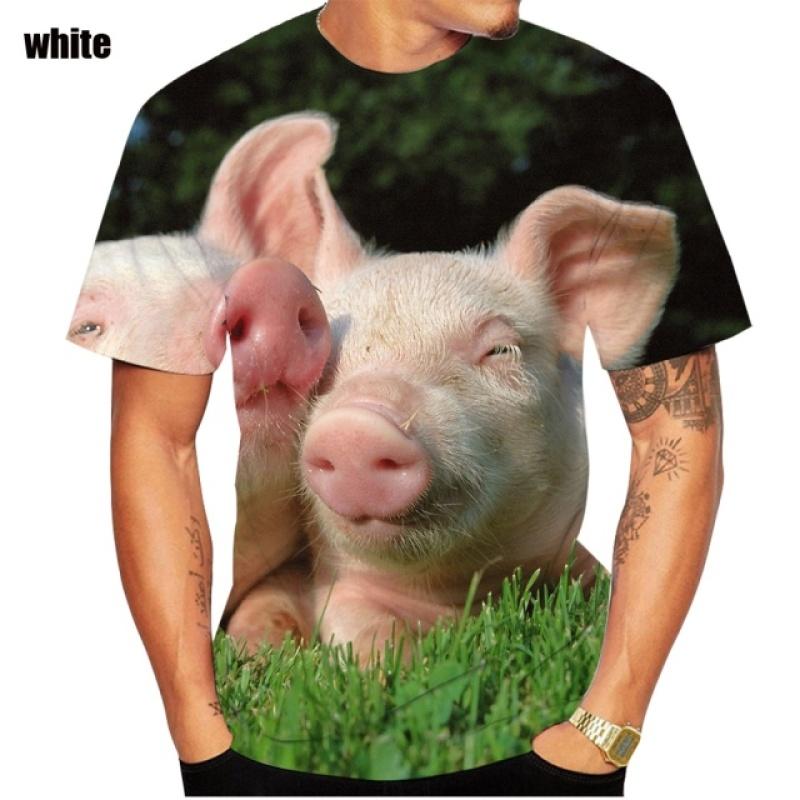 ETST 03 Populaire nieuwigheid dier varken 3D-printen T-shirt grappig varken casual zomer T-shirt XS-5XL L