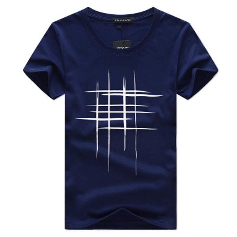 SSSN MEN Clothing Tops Heren T-shirt met korte mouwen en katoenen casual blouse 2XL marineblauwe kleur