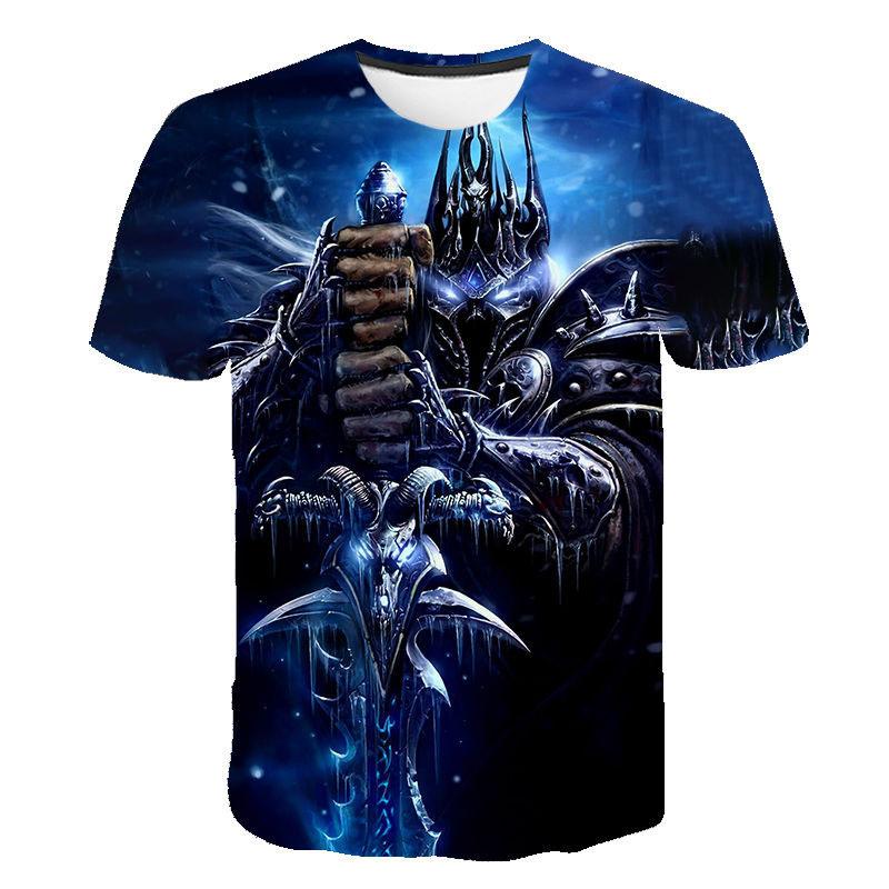 Laoxu 2023 Nieuwe Game World Of Warcraft 3D Geprint T-shirt Mannen Vrouwen Mode Streetwear O-hals T-shirt Harajuku Oversized Tees Tops L groen