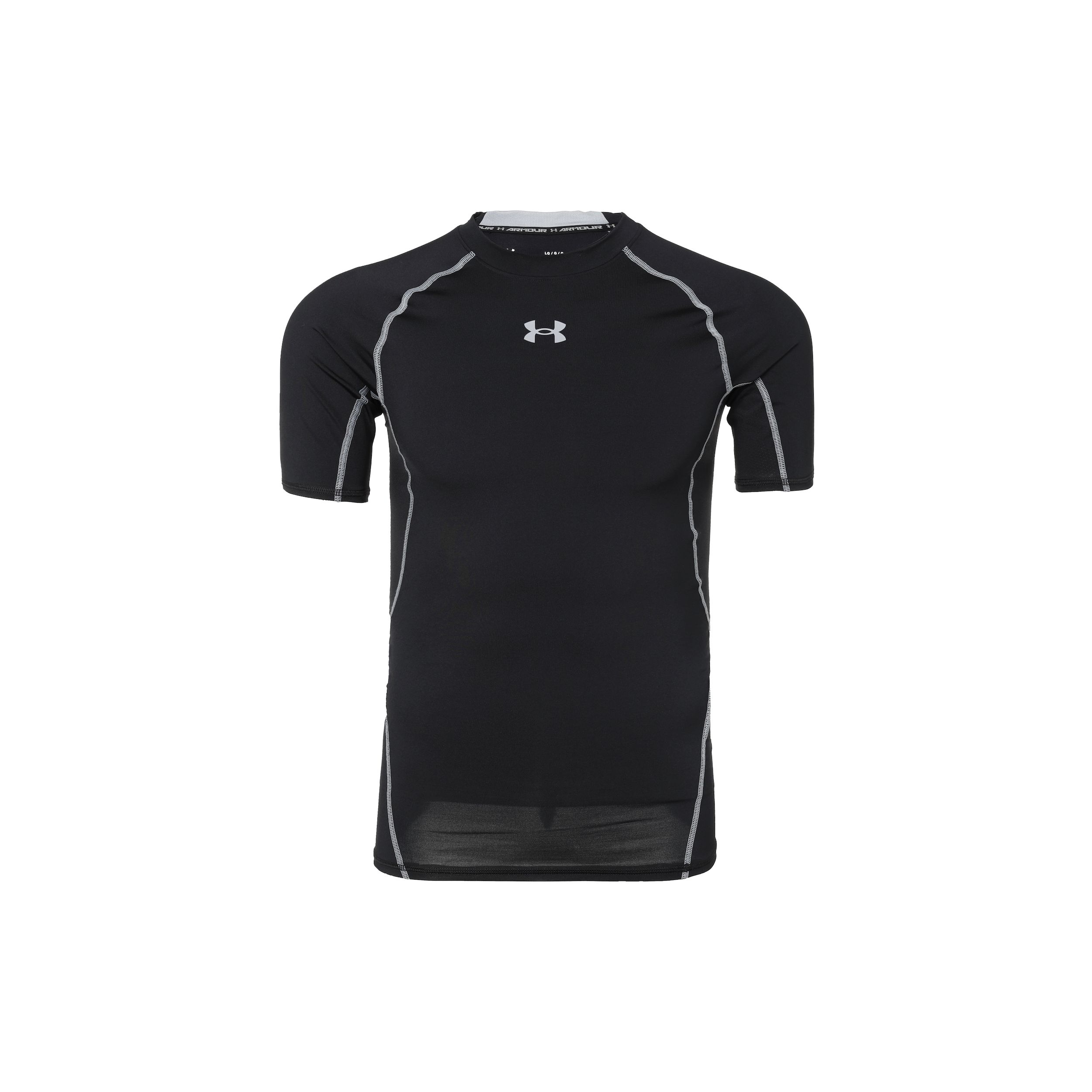 Under Armour Effen Kleur Korte Mouw Fitness Shirt Heren tops Zwart 1257468-001 S
