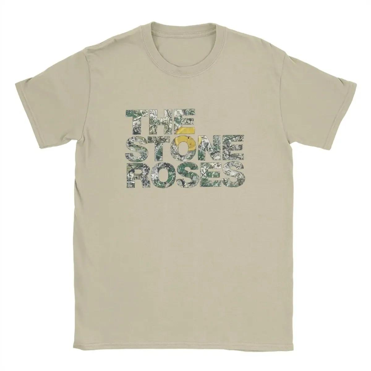 The best product for you The Stone Roses Logo T Shirts for Men Pure Cotton Funny T-Shirt Round Neck Christmas Tour Tee Shirt Short Sleeve Clothing Summer XXXXXL hemelsblauwe kleur