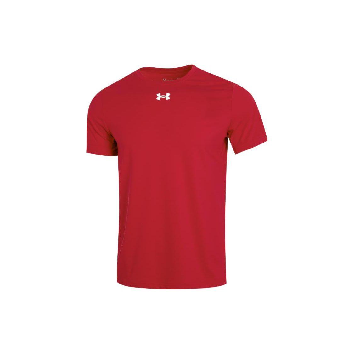 Under Armour Logo Print Sport Gebreid T-shirt met Ronde Hals Heren Tops Rood 22500514-600 M