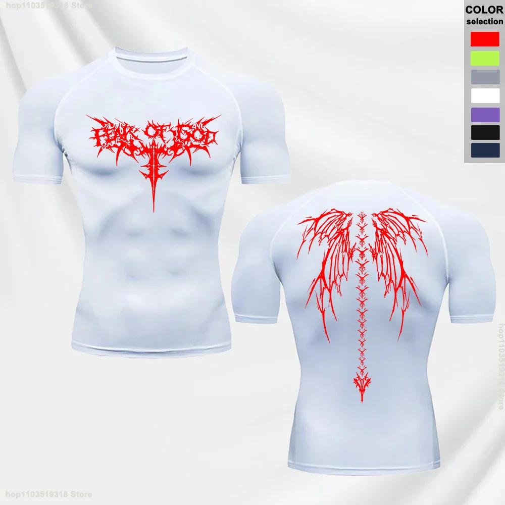 Xin nan zhuang Heren Strak aansluitend bedrukt ademend elastisch T-shirt Zomer Snel drogend Compressie Top Jogging Sport Korte mouwen S-3XL M
