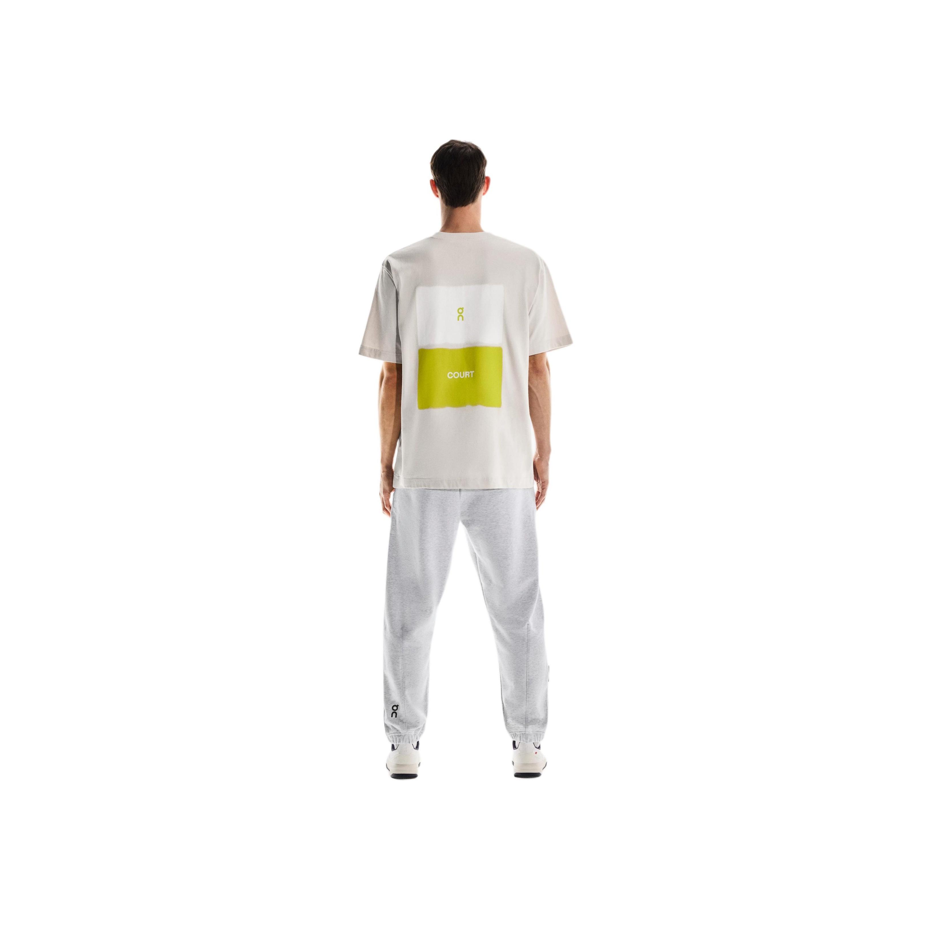 ON Running Op Club-T Grafisch Tennis Logo Letter Ronde Hals Pullover Comfortabel Tennis Drop Shoulder Korte Mouw T-Shirt Heren Tops Zilver 1ME12350296 L