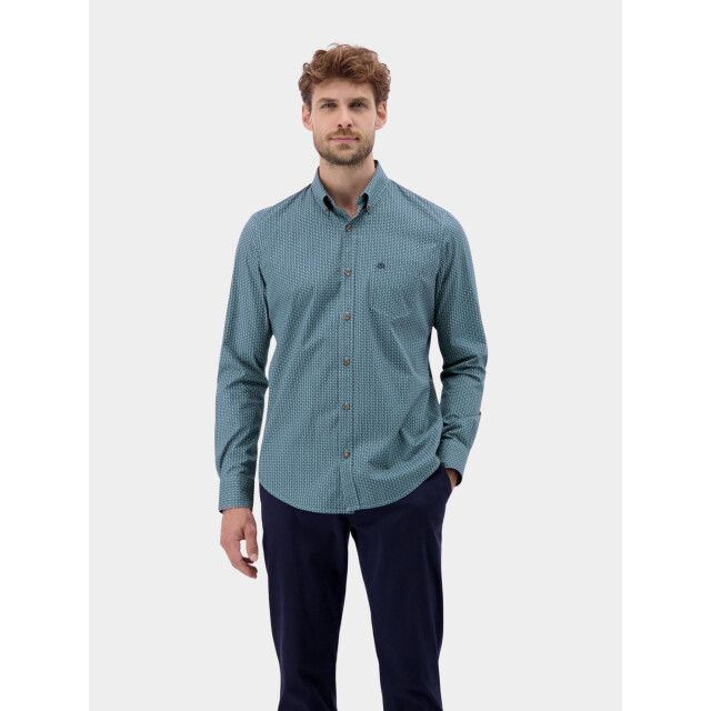 Lerros Overhemd met lange mouwen met geborduurd logo