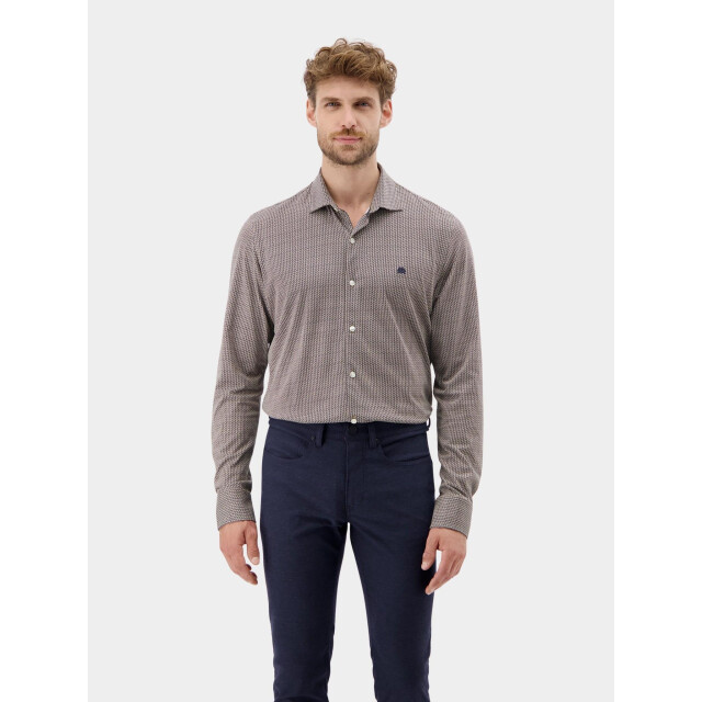 Lerros Overhemd met lange mouwen met geborduurd logo