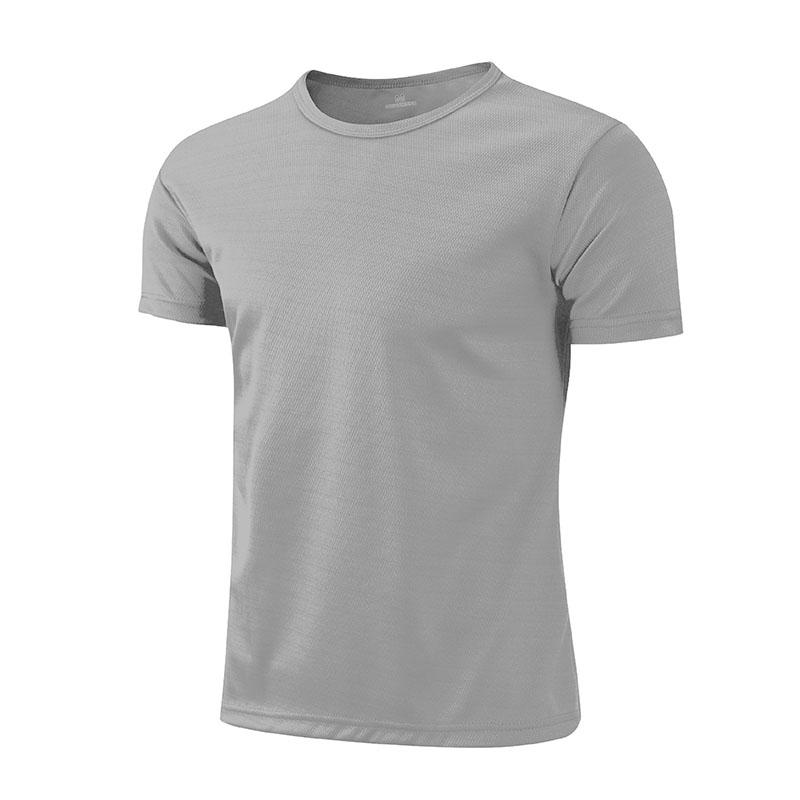 King Billion Zomer heren snel drogend T-shirt ademend lichtgewicht sport T-shirts ronde hals effen kleur korte mouwen tops comfortabel T-shirt M grijze kleur