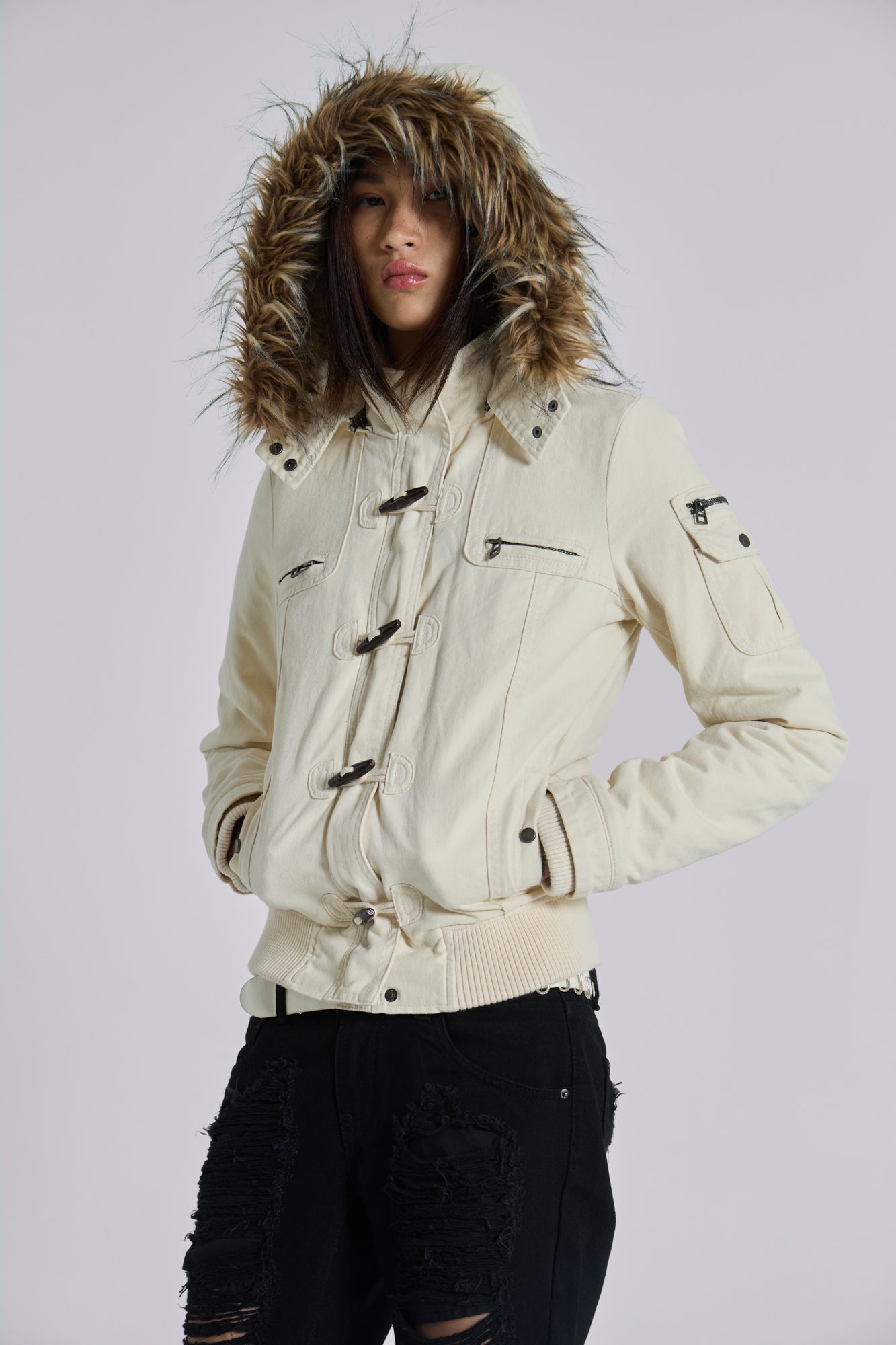 Jaded London Ecru Merida Jacket