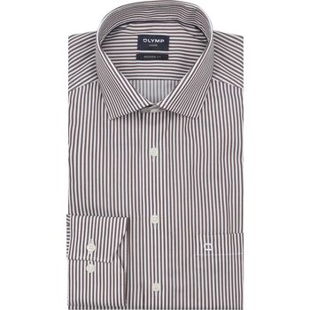 Olymp Overhemd Lange Mouw  Luxor Overhemd Strepen Bruin