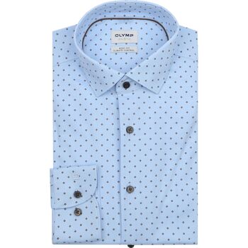 Olymp Overhemd Lange Mouw  Overhemd Level 5 Print Lichtblauw