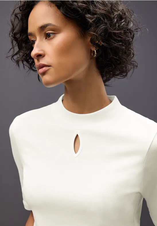 STREET ONE T-shirt met turtleneck en cut-out